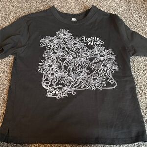 Oversized Black Graphic T-Shirt with Floral Design